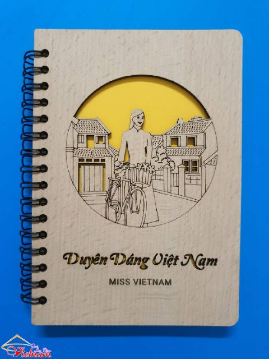 Sổ lưu niệm gỗ khắc laser (16cm x 11cm)