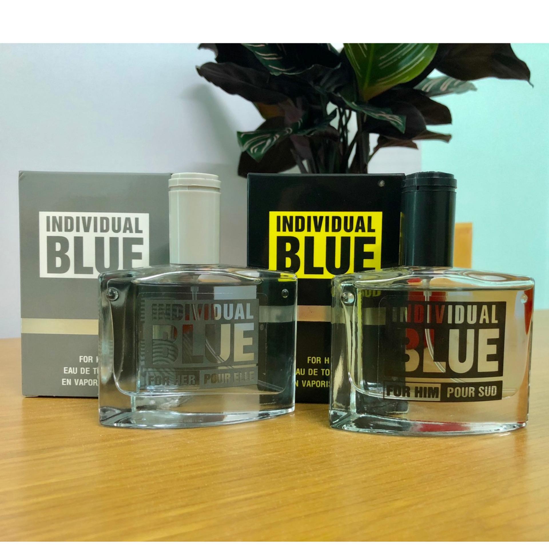 Combo 2 chai nước hoa Nam - Nữ BLUE INDIVIDUAL (Đen - Bạc)