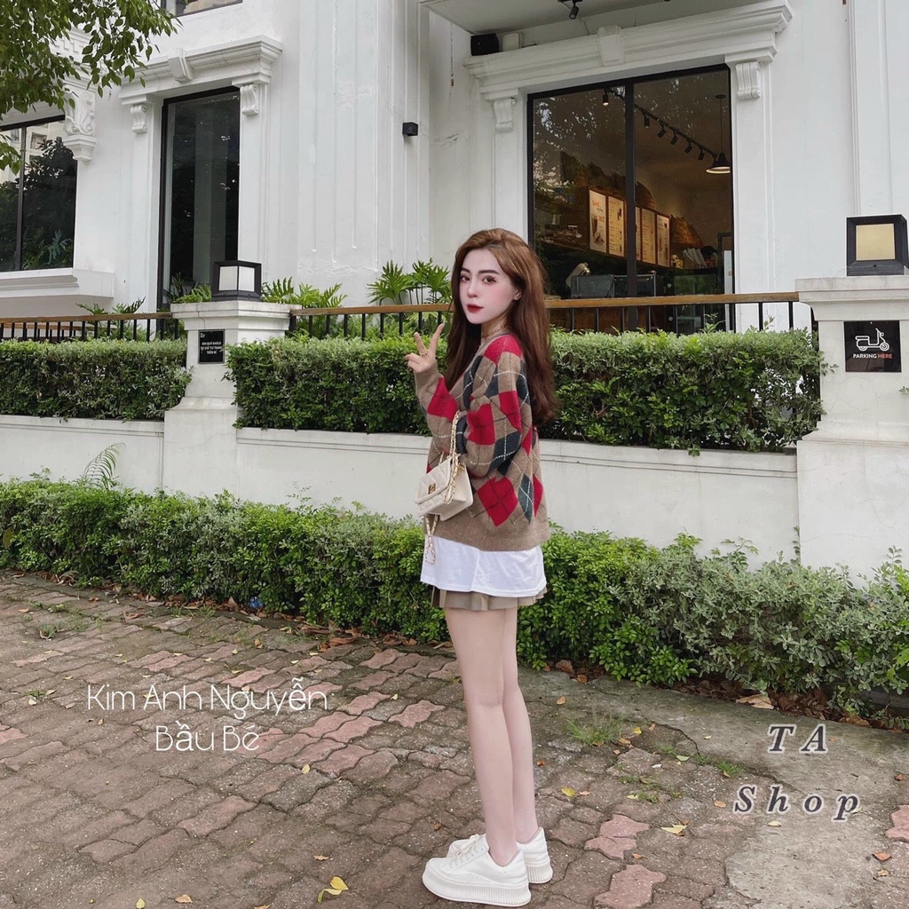Áo cadigan len họa tiết - Hàng quảng Châu bao đẹp