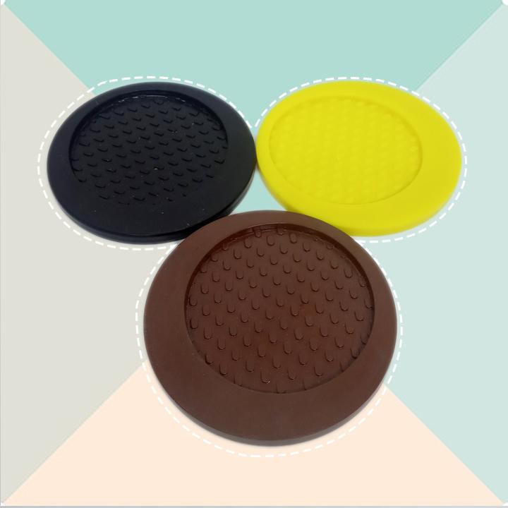 Bộ 10 miếng đế lót ly nhựa tròn Rico (Đỏ)
