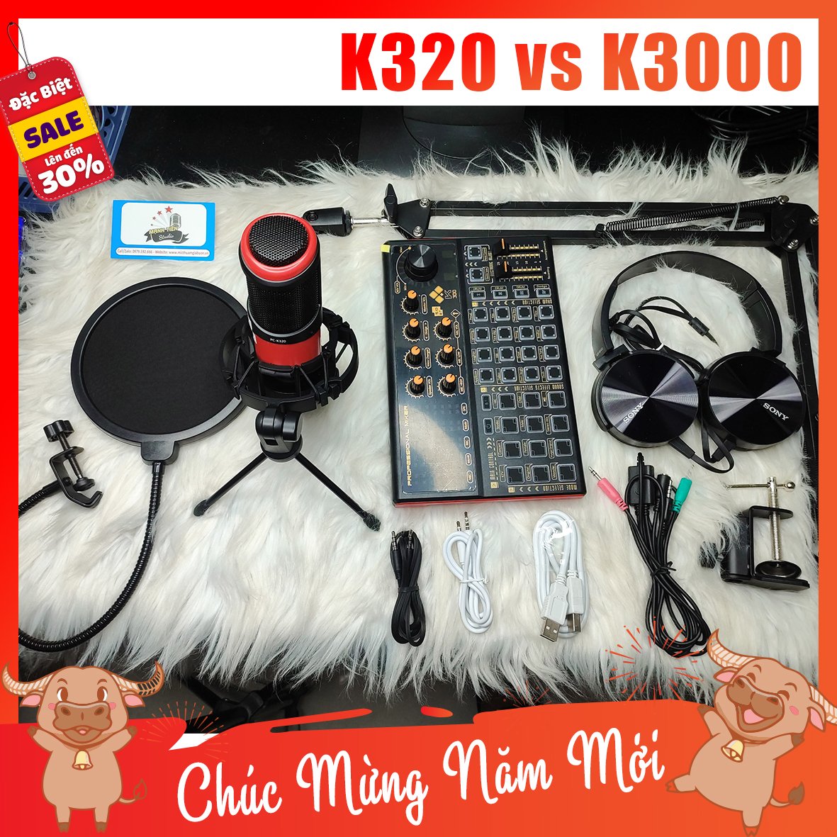 [ SIÊU PHẨM GIÁ TỐT 2024 ] Trọn Bộ Combo Micro K320 + SoundCard K3000 + Full Phụ Kiện Livestream Karaoke Thu Âm Chuẩn Chuyên Nghiệp Bảo Hành 12 Tháng