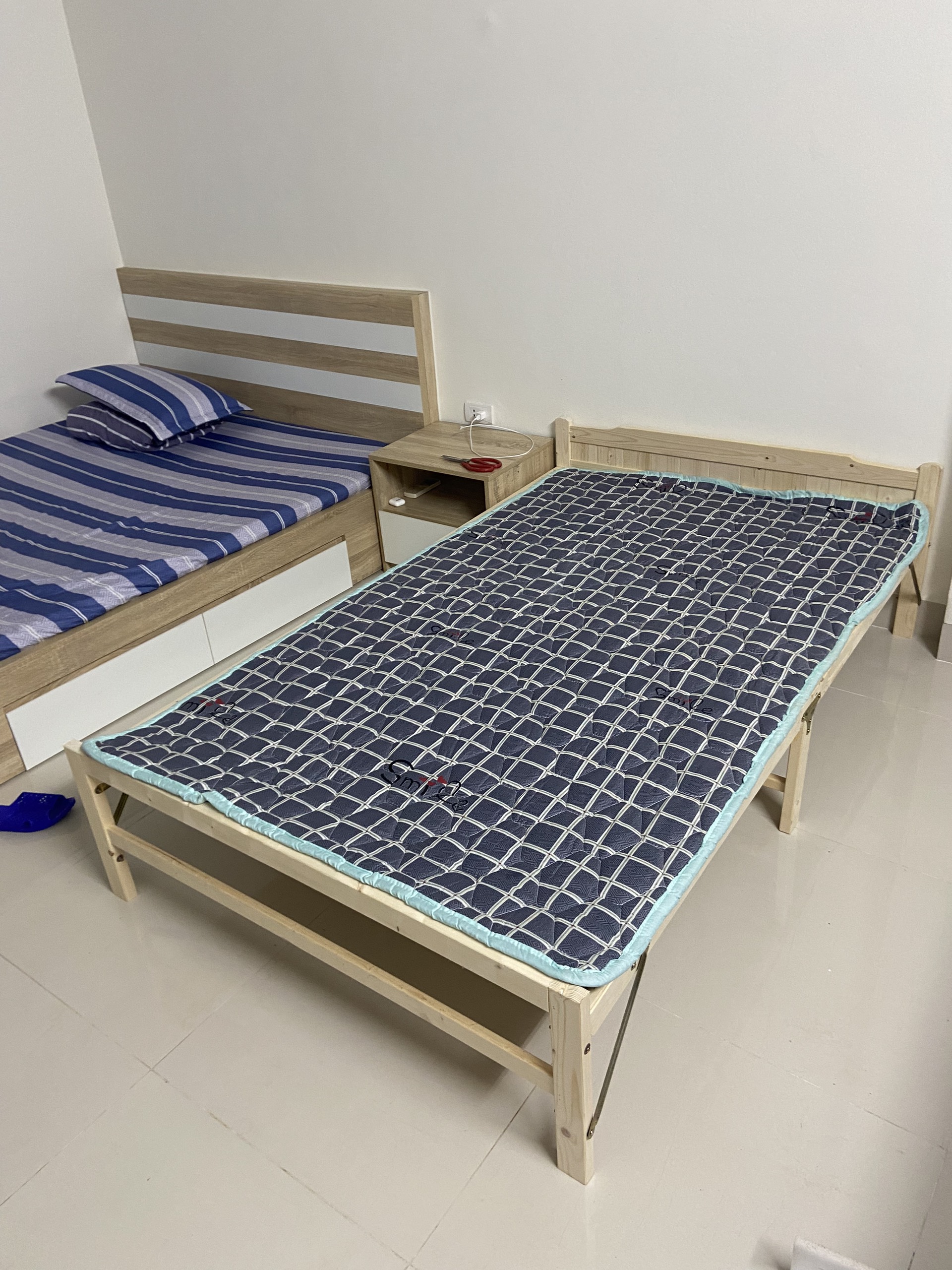 Folding Bed Pine Wood 5 size cushion pillow-bed folding compact-bed solid wood folding compact 9 included ảnh real)