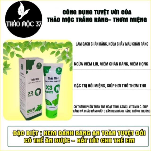 [HCM][Giá Sỉ ] Kem đánh trắng răng thơm miệng thảo mộc 37