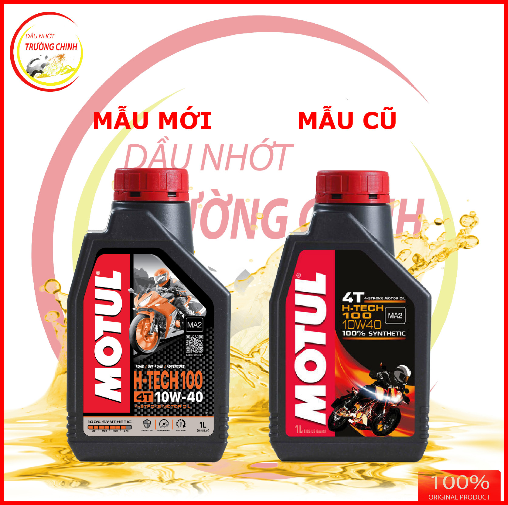 Motul H-Tech 100 4T 10W40 dành cho xe số, tay côn