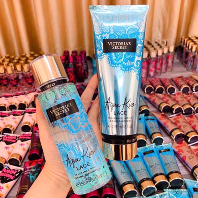 Xịt thơm - Sữa dưỡng thể Victoria’s Secret Aqua Kiss, cam kết sản phẩm đúng mô tả, chất lượng đảm bảo