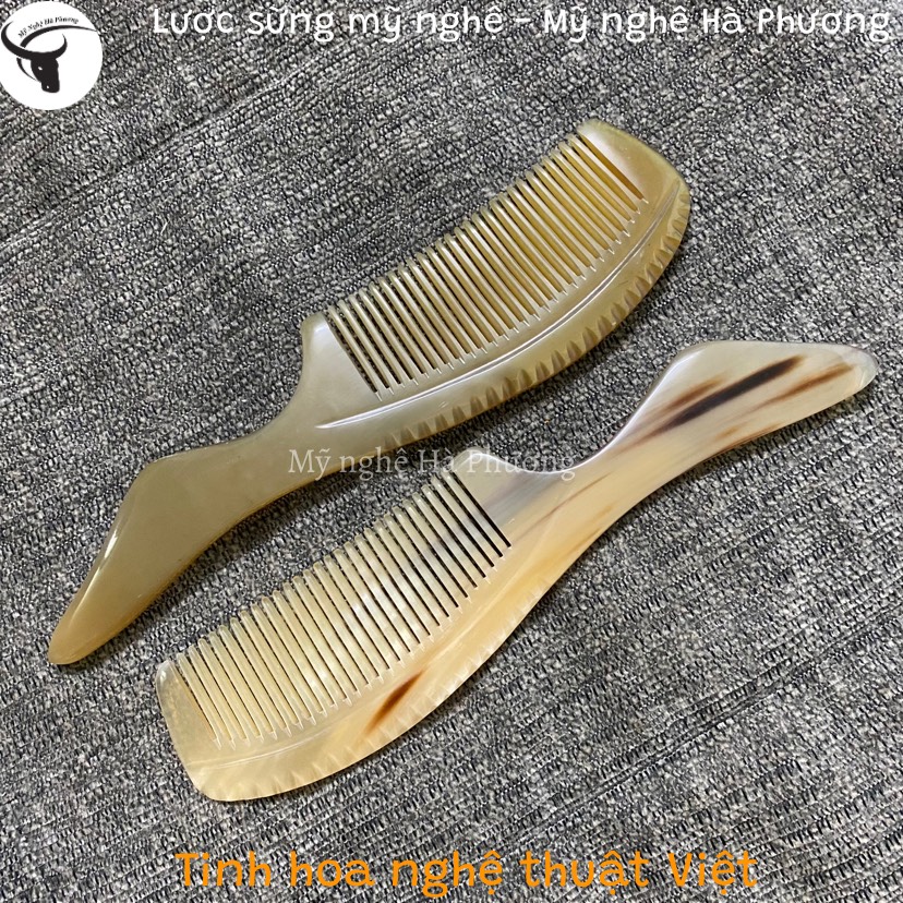 Lược sừng chuôi vát, chải tóc ngăn ngừa rụng tóc (size: L-20cm)