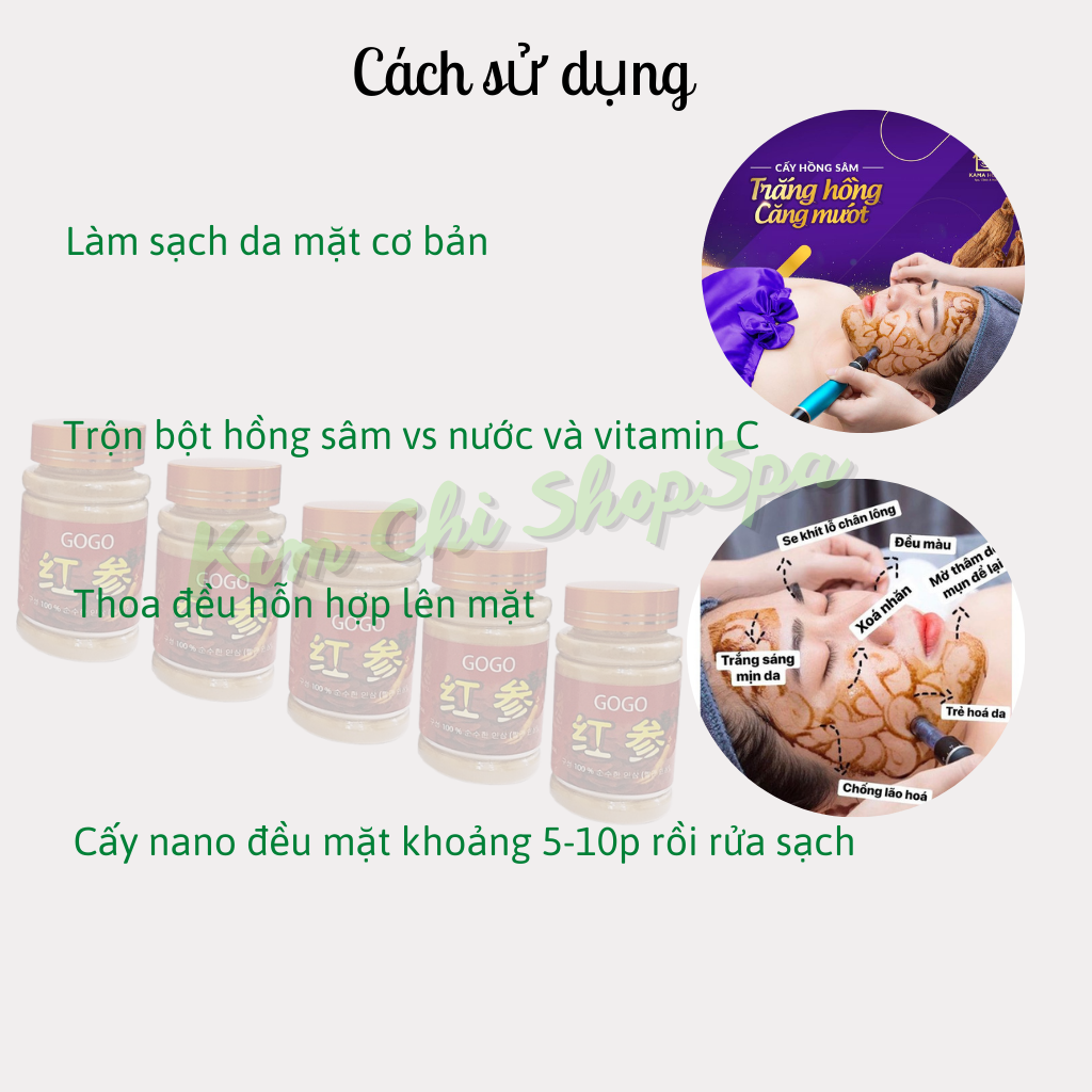 Bột hồng sâm Gogo Hàn Quốc cấy đẹp da