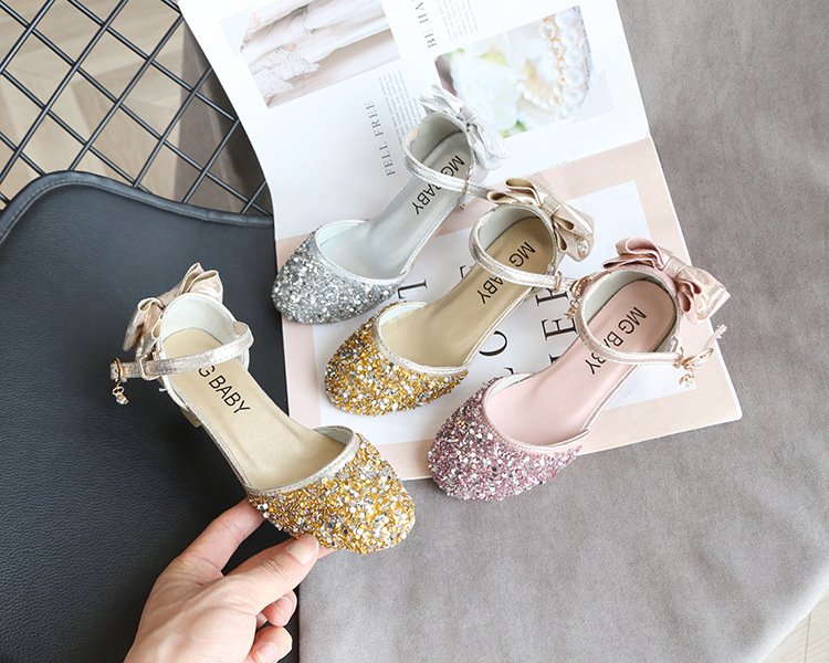 Sandal nơ đá cao gót dễ thương cho bé gái SD003N, Giày cao gót bé gái, Dep elsa cho be, Giay phat sang cho be, Dép siêu nhân bé trai - TOP sản phẩm BabyMall Vietnam