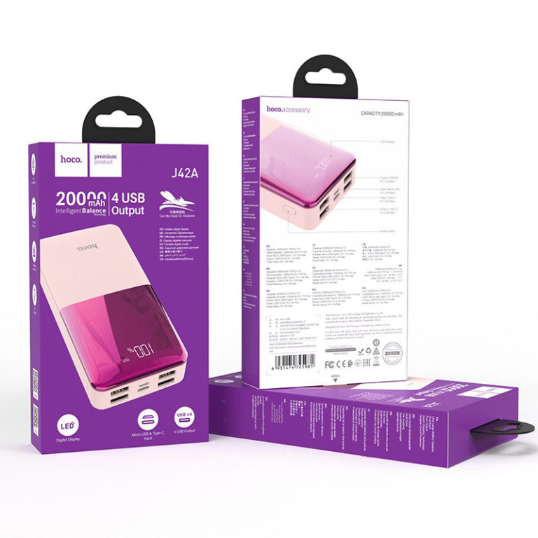 Pin sạc dự phòng Hoco J42A High power 20000mAh 2 cổng input / 4 cổng output
