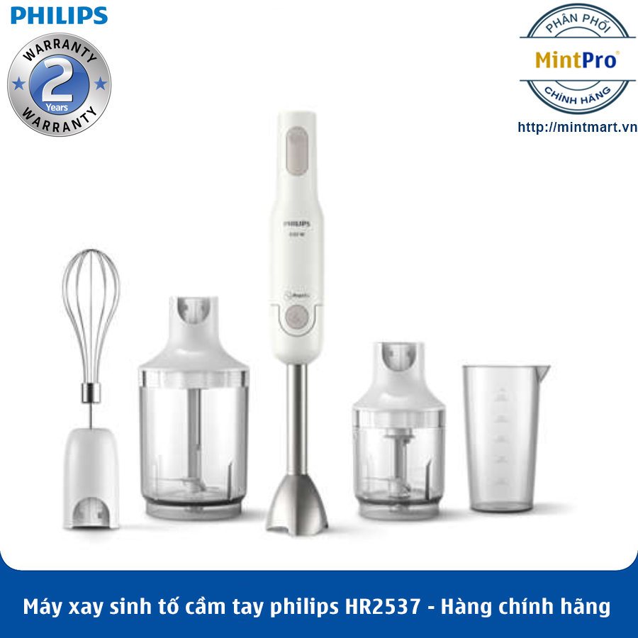 Máy xay sinh tố cầm tay philips hr2537 - hàng chính hãng - bảo hành 2 năm toàn quốc