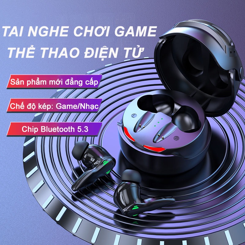 Tai Nghe Gaming H03 Bluetooth 5.3 TWS Tai Nghe Chơi Game Không Dây Có Mic Tai Nghe Nhét Tai Mũ 3 - Độ Trễ Cực Thấp