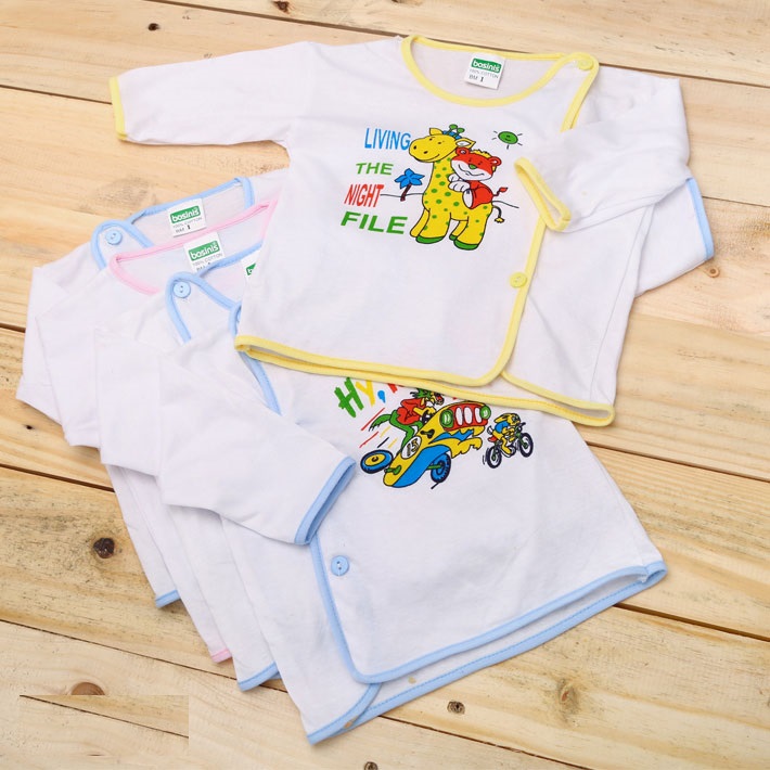 Bộ 5 áo sơ sinh bác sỉ tay dài bobo cho bé từ 2 - 12kg