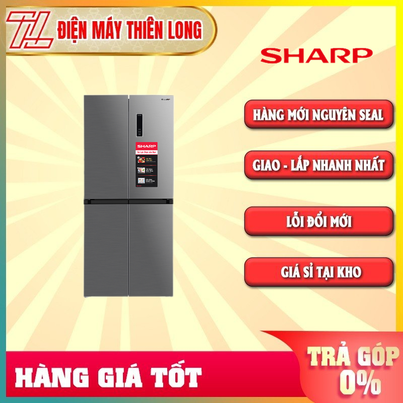 Tủ lạnh sharp inverter 362 lít sj-fx420v-sl - hàng chính hãng - trả góp 0% - giao toàn quốc - ngoài hcm tính phí