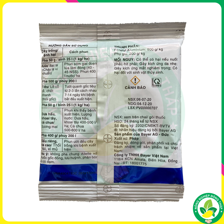 Thuốc Trừ Bệnh Aliette 800 WG (gói 100g)