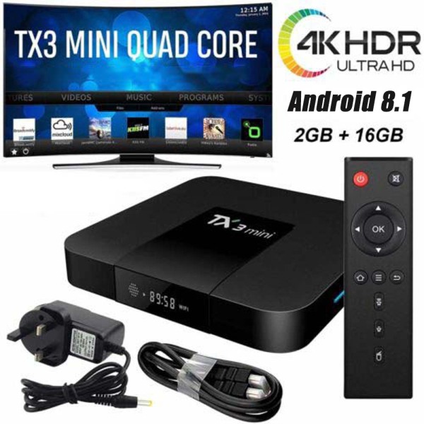 AMAZINGHOLIDAY 2GB + 16GB WIFI Máy nghe nhạc đa phương tiện TX3 Mini HDMI Thiết bị Video Máy thu TV Hộp truyền hình Hộp TV thông minh Media Player