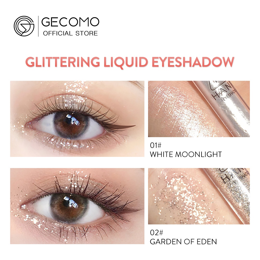 GECOMO Phấn Mắt Dạng Lỏng Lấp Lánh Fine Flash High Gloss Eyeshadow 4 Màu