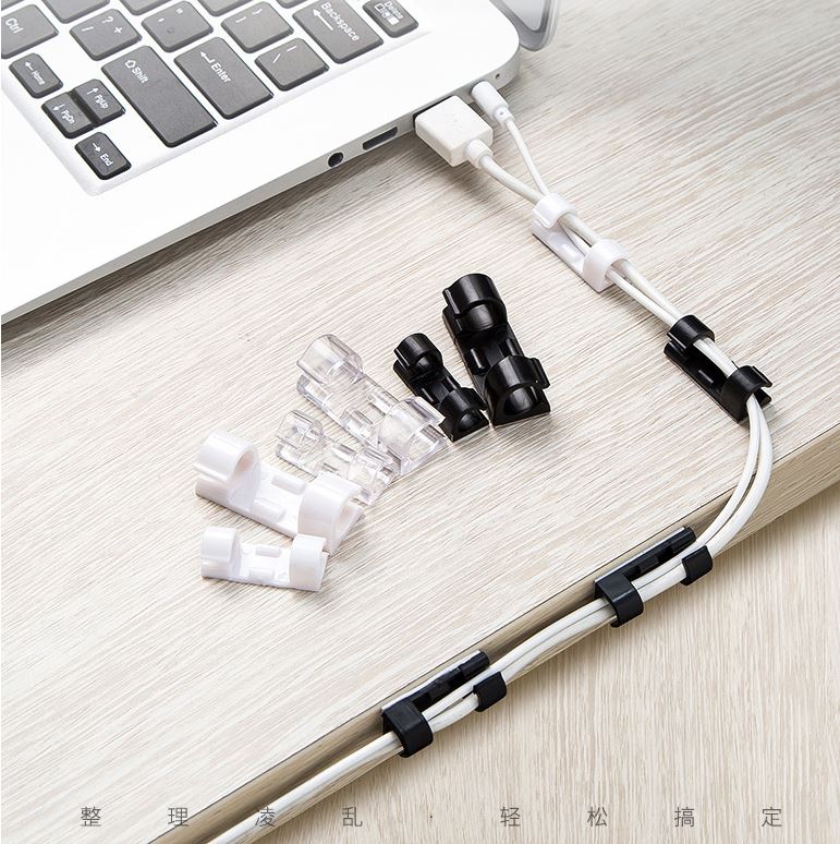 Set 20 miếng dán tường đi dây điện - kẹp cố định nút giữ dây điện an toàn tiện ích