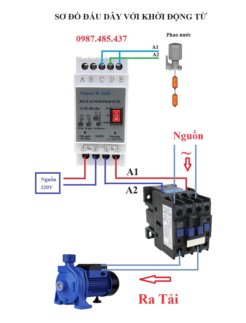 Phao điện máy bơm nước - Phao điện tự động 70AB