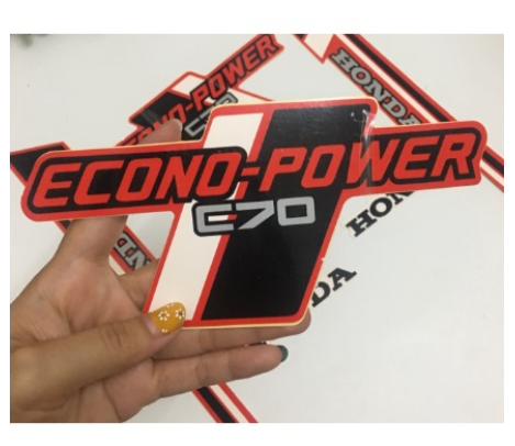 Honda DD đỏ Cub 70 Bộ tem logo sticker dán super xe cup đèn vuông 50cc 70cc