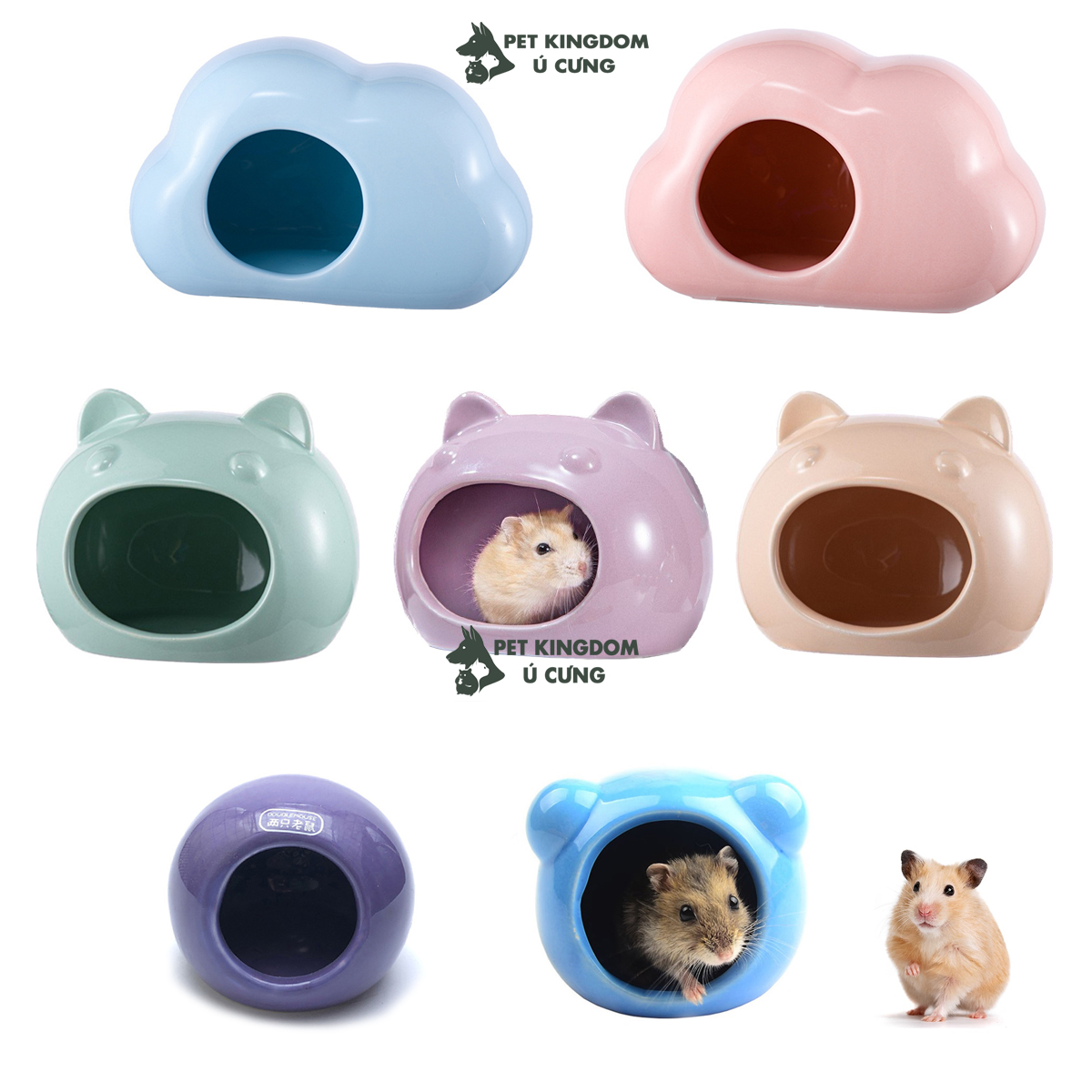 Nhà Ngủ Sứ Nhiều Màu Cho Hamster