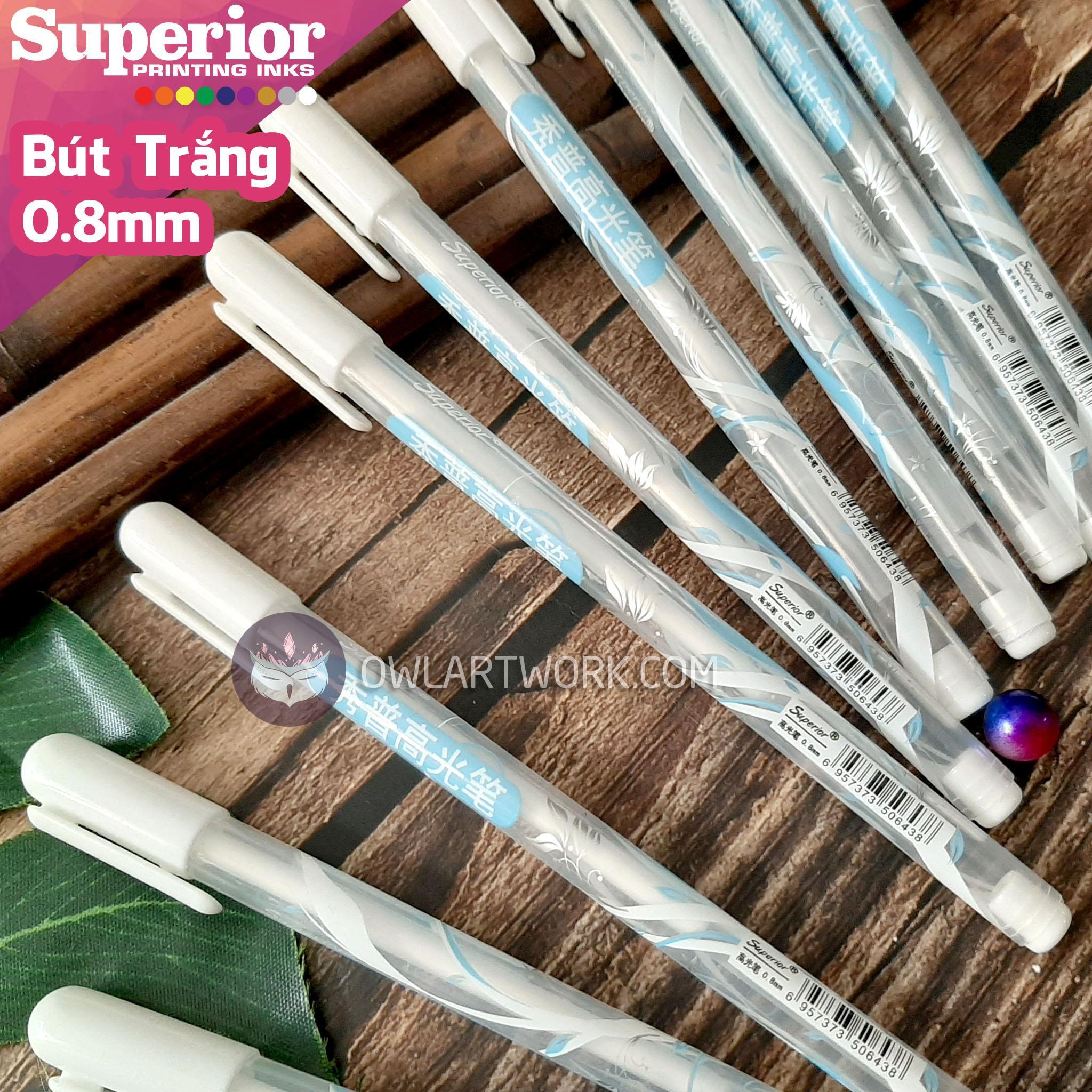 [HCM]Bút Trắng Gel Superior Ngòi 0.8mm