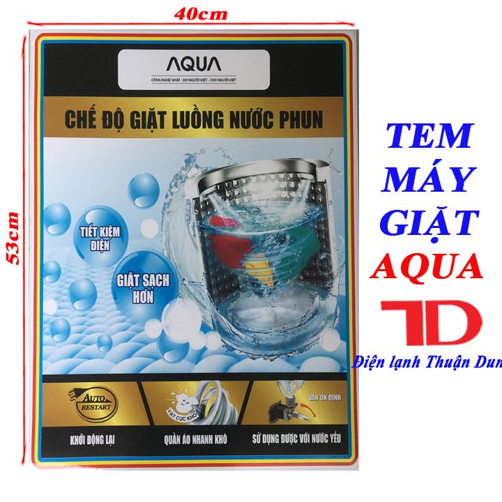 Tem dán máy giặt AQUA tặng kèm băng keo 2 mặt
