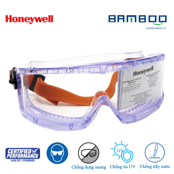 Giá bán Honeywell V-maxx Kính bảo hộ chống hóa chất chống đọng sương hấp thụ 99% tia UV chống trầy xước