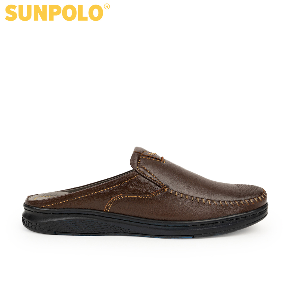 Dép sapo nam da bò SUNPOLO SPO330 (Đen, Nâu)
