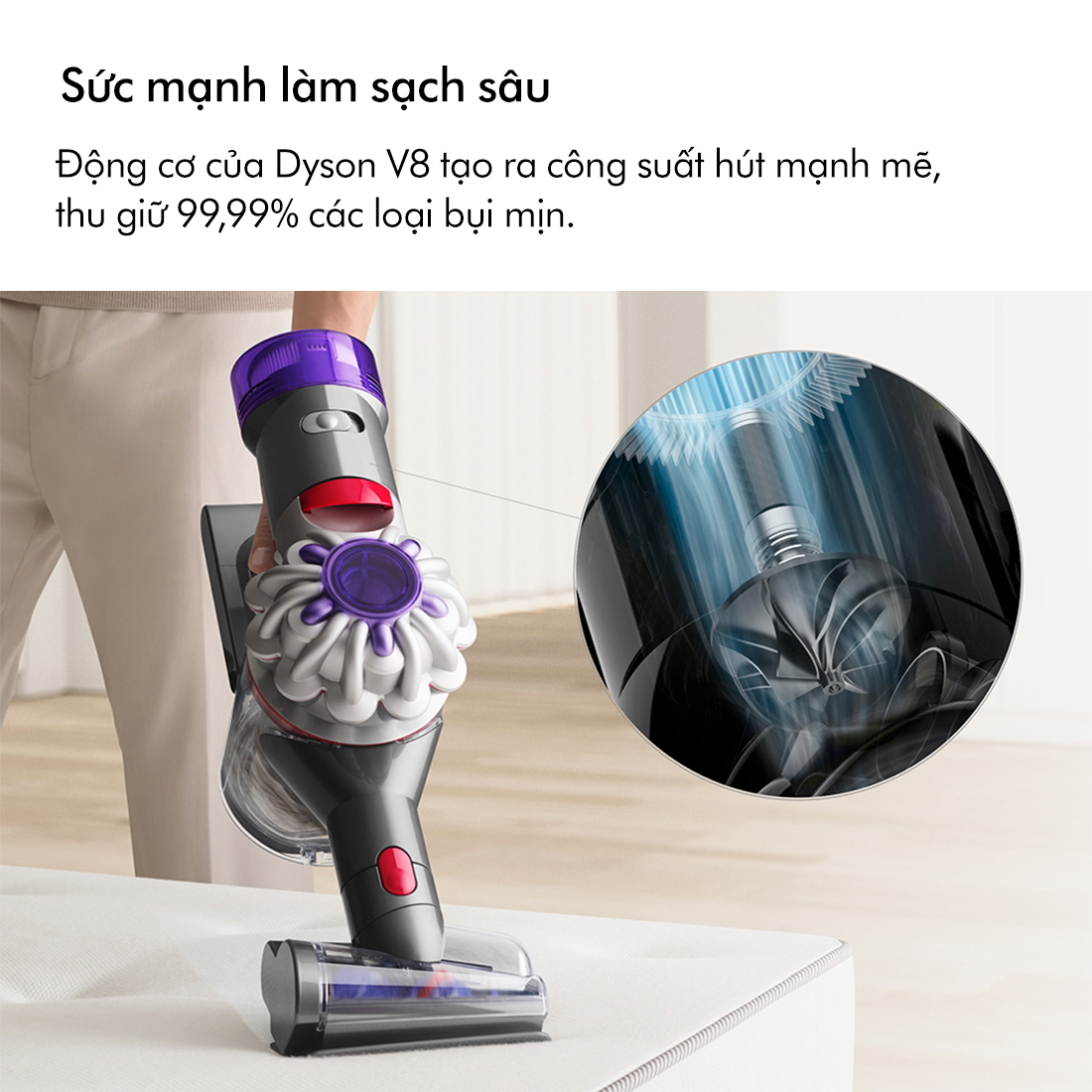 [DUY NHẤT 30.11-2.12: VC Lazada 400K + VC Dyson 300K] Máy hút bụi cầm tay Dyson V8 Focus Clean™