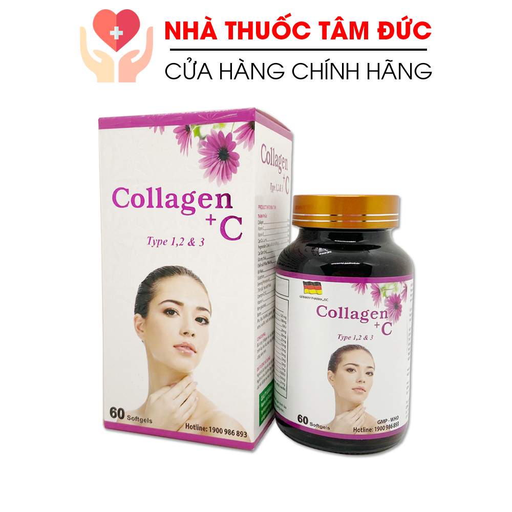 Viên uống đẹp da Collagen +C Type 123 giảm thâm nám tàn nhang ngừa nếp
