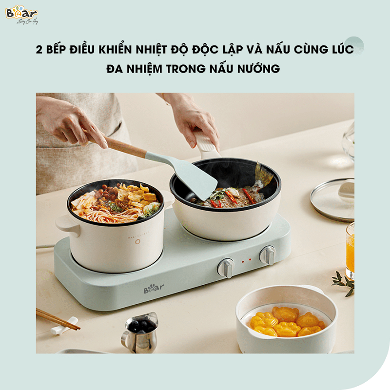 Sb-bd02n electric double bear stove with multi-function pan stainless steel quick-access, cost-saving, easy to clean-authentic-12 months warranty