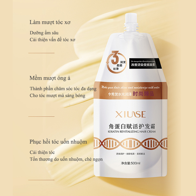 Kem Hấp Phục hồi XIUSE  500ML . Phục Hồi Tóc, Giúp Tóc Siêu Mềm Mượt