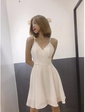 Đầm maxi hai dây đan lưng dáng xòe cực chất