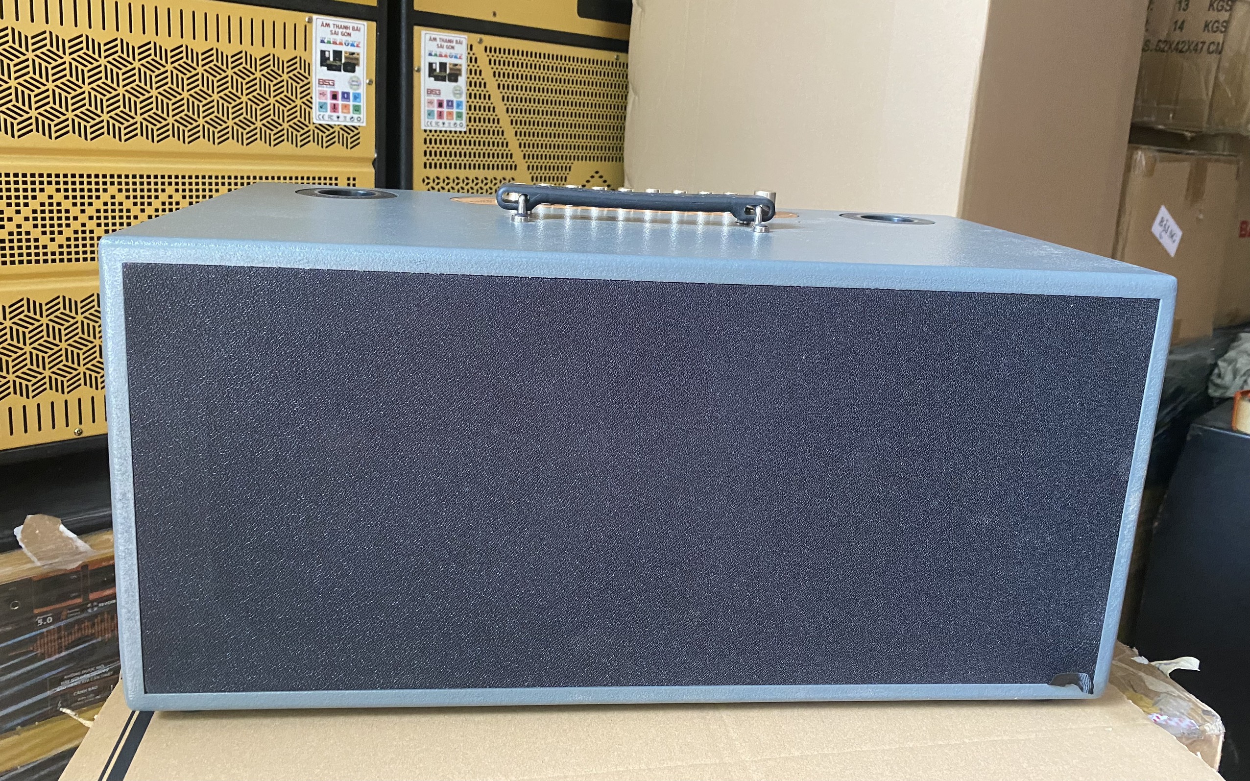VỎ THÙNG LOA XÁCH TAY MINI 16 ĐÔI - LƯỚI VẢI