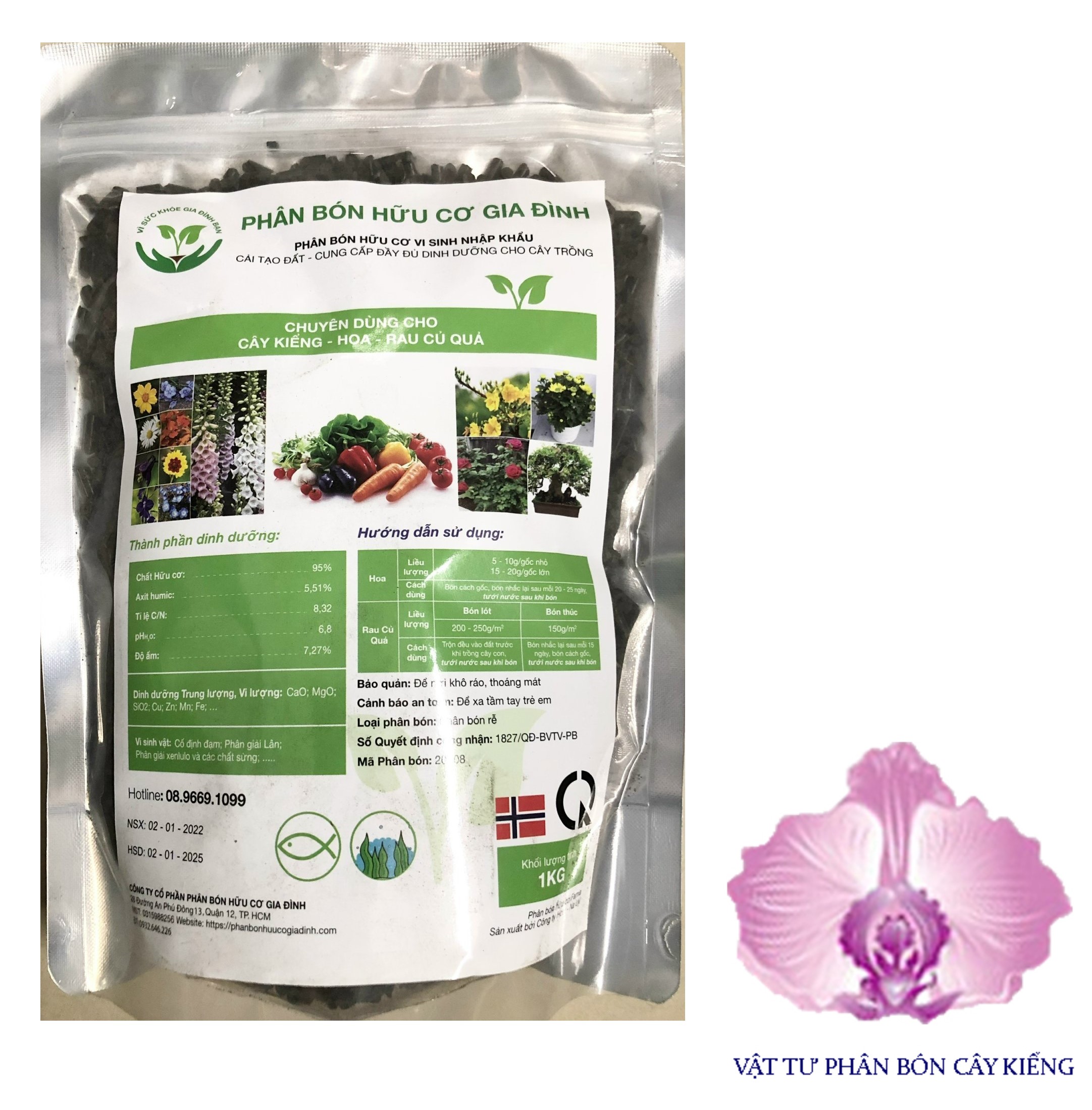 Phân bón hữu cơ vi sinh - cá hồi - #448a# 1kg