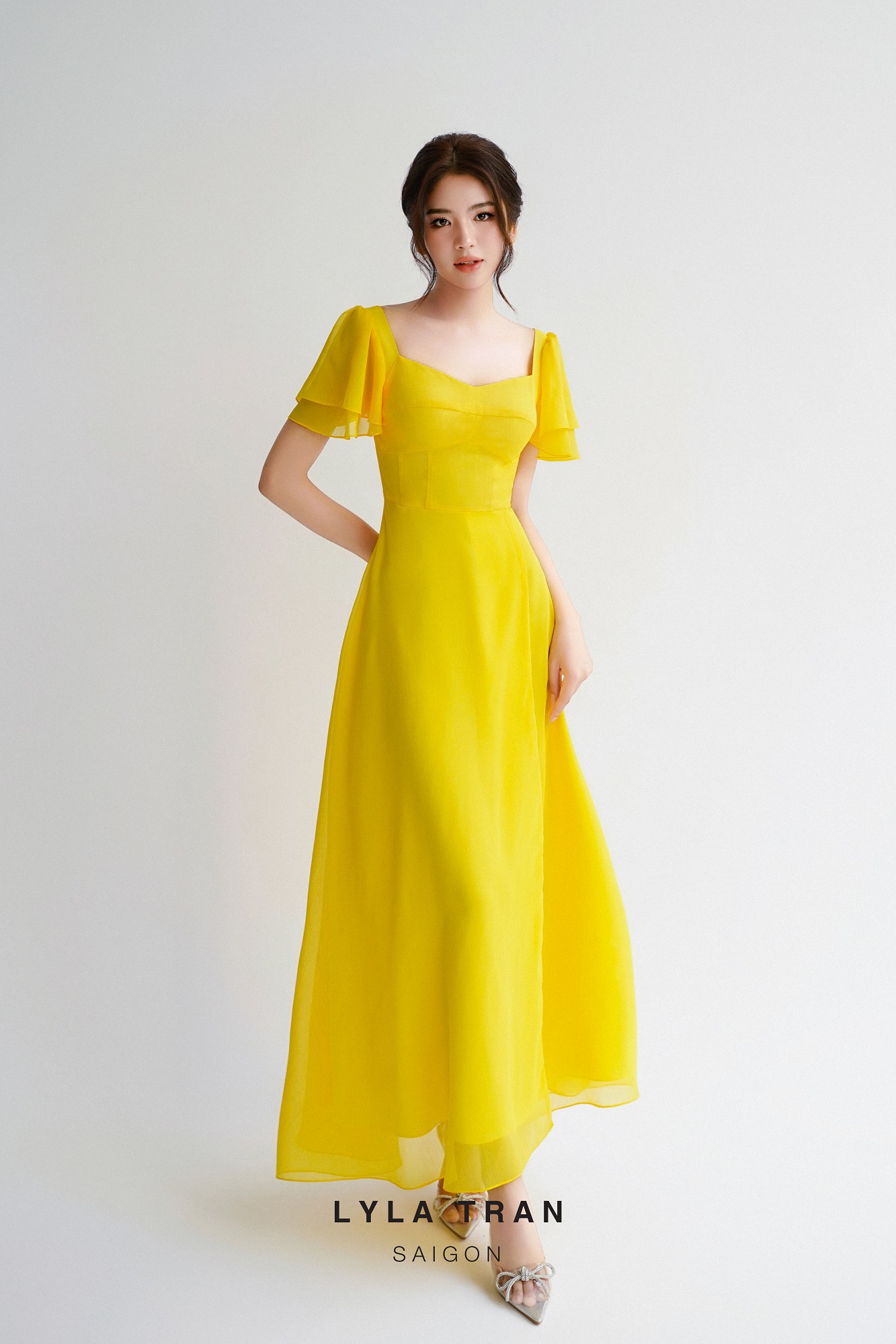 ĐẦM MAXI TAY CÁNH TIÊN CỔ VUÔNG (ANTA)