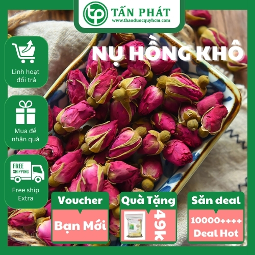 [New Arrivals] Dried Roses in Small Bags, 100g - Tan Phat Herbs - Clean and Fragrant Products Specialized for Making Tea