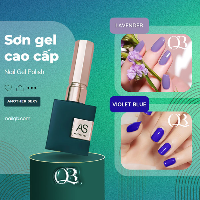 Sơn gel AS chai vuông màu lavender - sơn gel violet blue 15ml (cần hơ đèn)