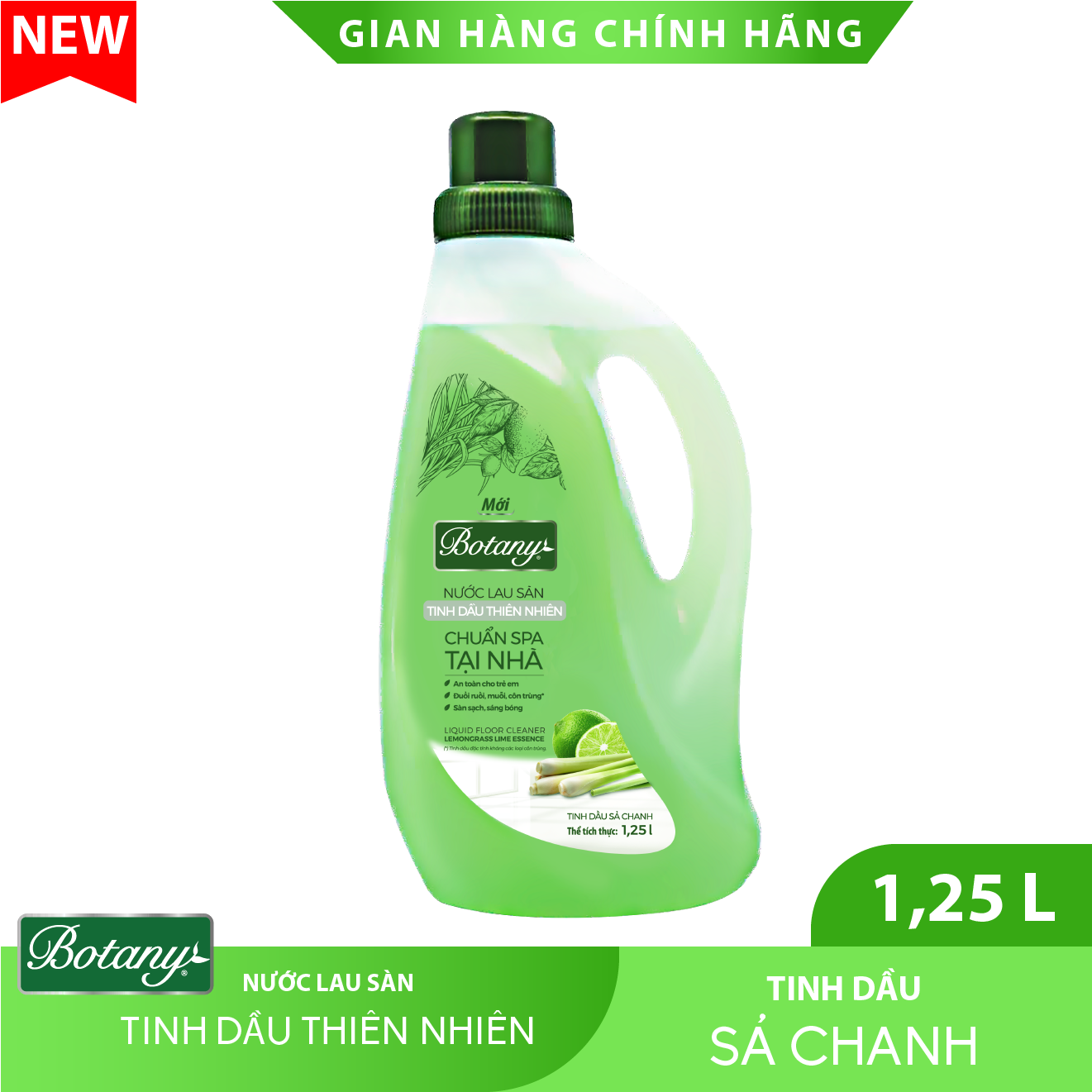 Nước Lau sàn Botany - tinh dầu sả chanh