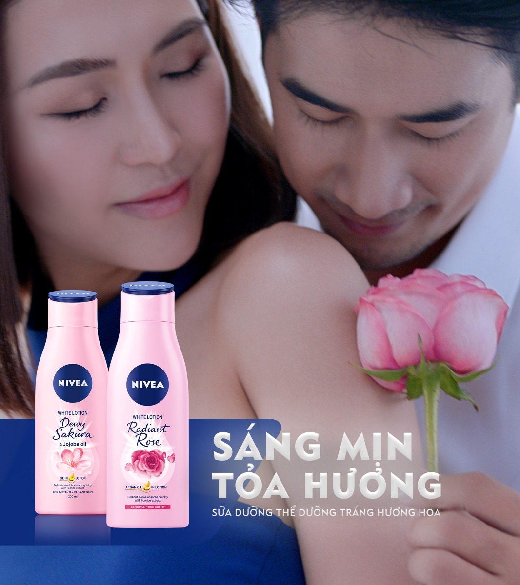 Sữa dưỡng thể dưỡng trắng da Nivea Dewy Sakura 200ml (Mẫu Mới)