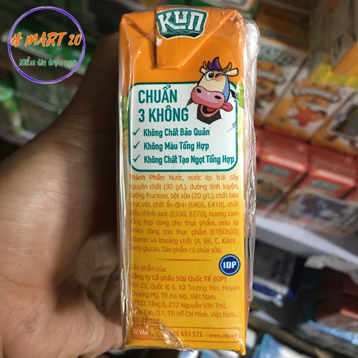 THÙNG sữa kun trái cây 110ml vị cam