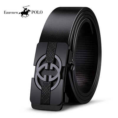Men's high-quality emrenew polo leather belt-3.3 cm cowhide leather belt-full high quality box-12 months warranty at Dien Kien shop