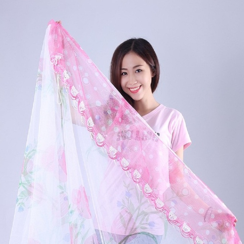 Mùng tuyn voan bông cáo cấp 1m6