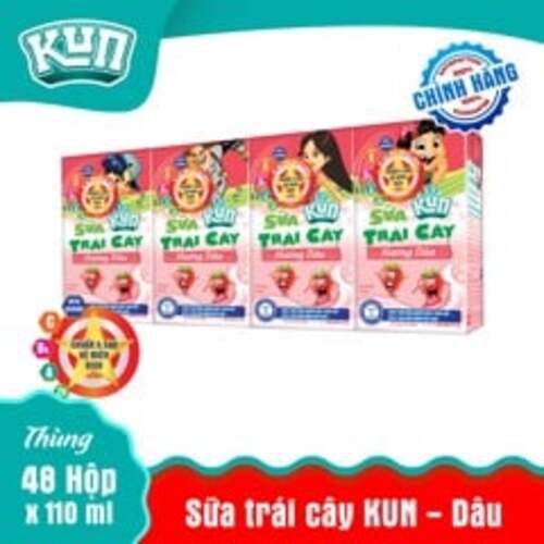 Thùng 48 hộp 110ml Sữa trái cây KUN DÂU