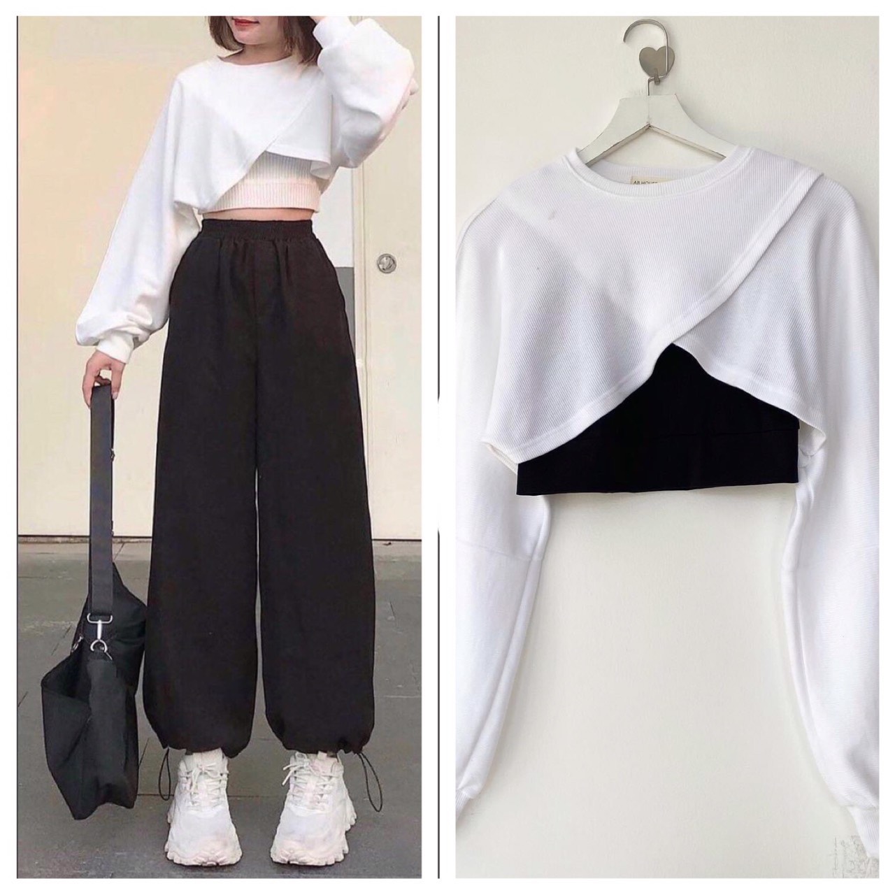 ☀️SET JOGGER RÚT DÂY + SET 2 món croptop đắp chéo