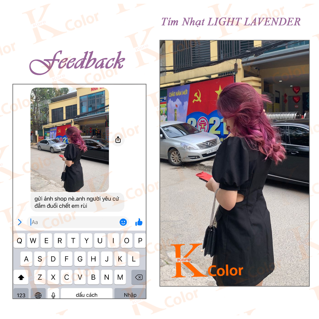Thuốc nhuộm tóc LIGHT LAVENDER - TÍM LAVENDER NHẠT Kcolor