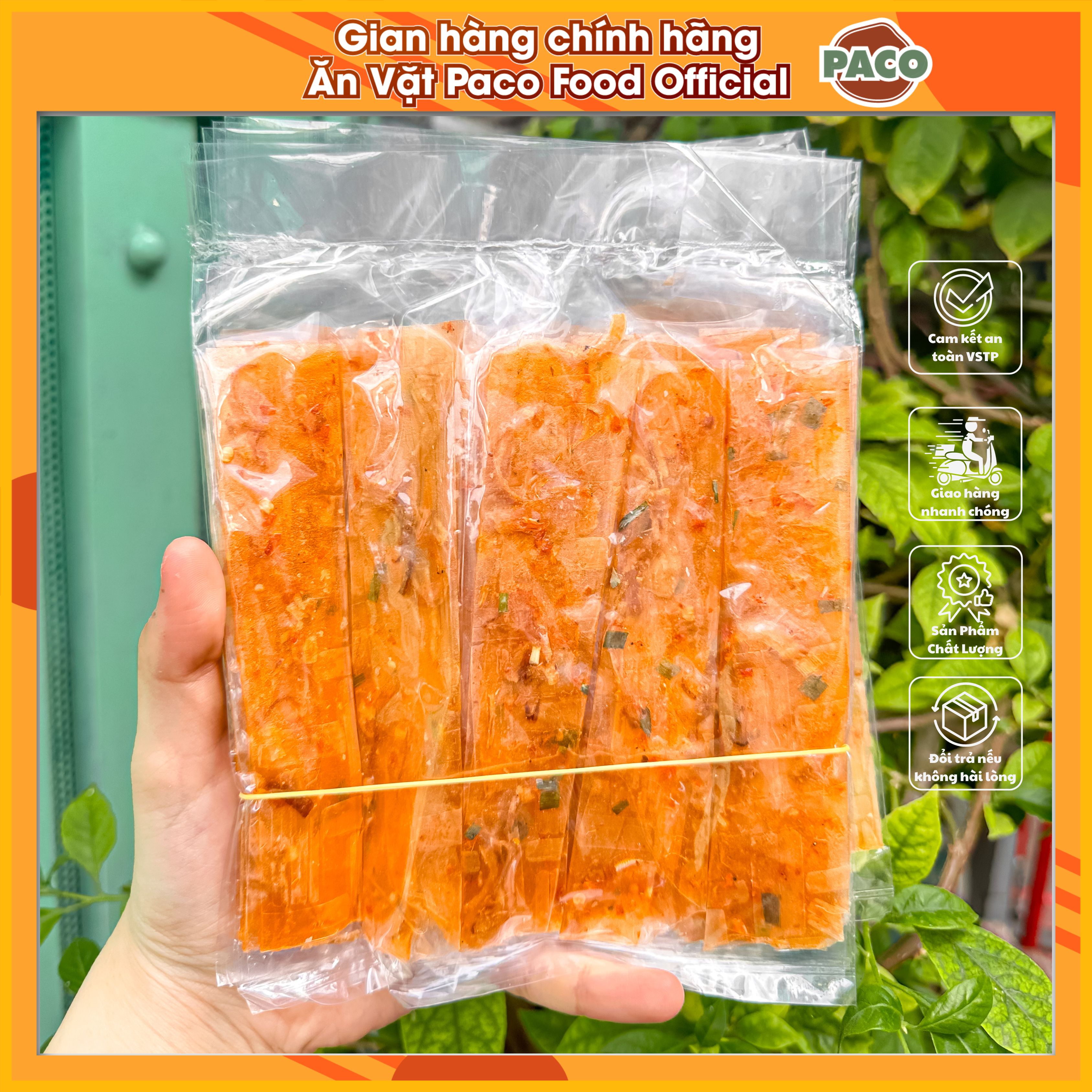 Xâu 10 bịch bánh tráng dẻo tôm cuốn hành phi ăn cực cuốn PACO FOOD