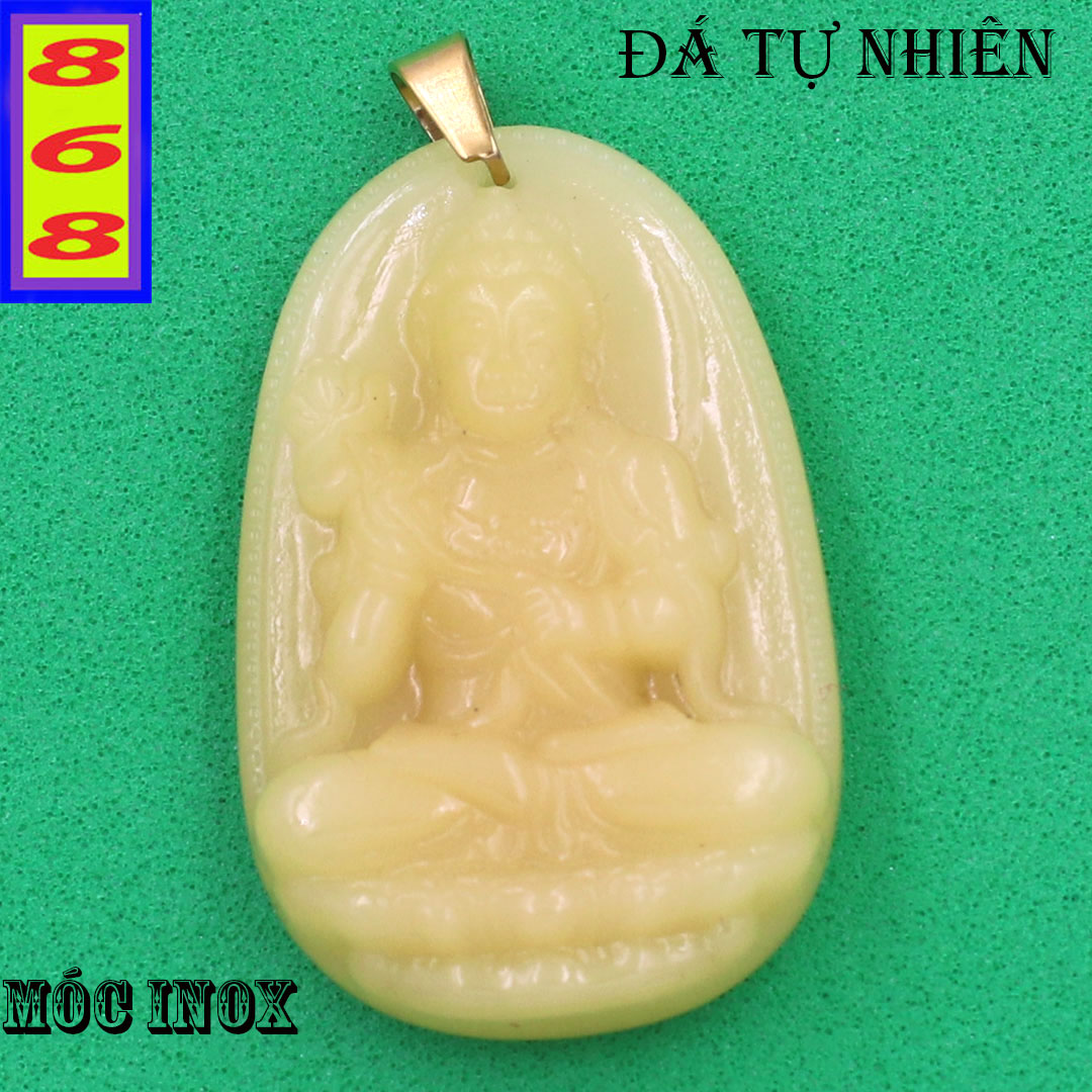 Pendant Buddha great the lice Bodhisattva stone quartz 4.3CM-Buddha The par old horse-bundled hook stainless steel-bring lucky peace