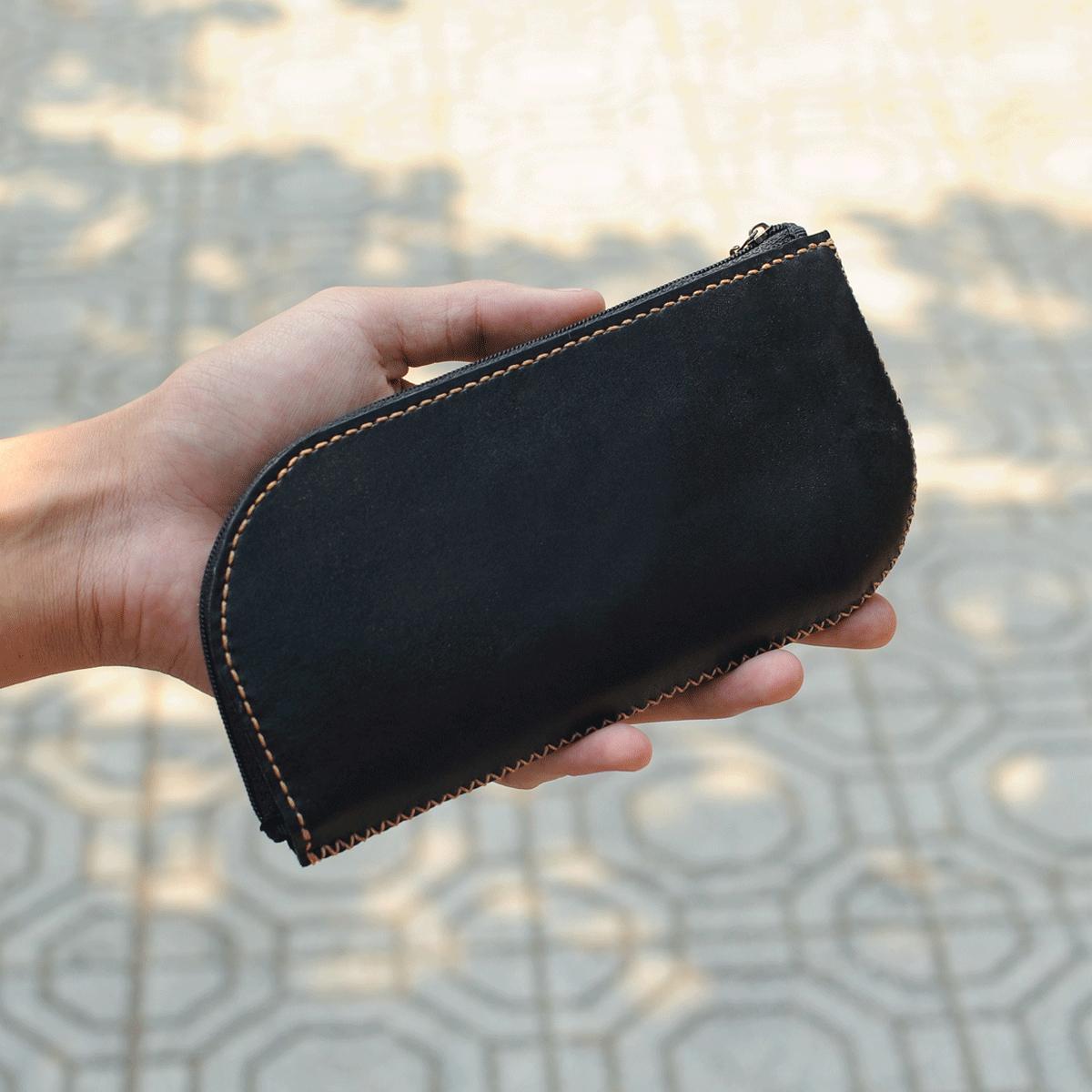 Ví cầm tay nữ - Đồ da Handmade - Da bò nhập khẩu VI649