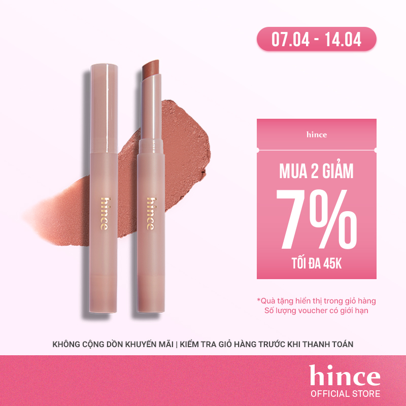 Son thỏi lì lâu trôi không khô môi hince Slim Stick Melting Matte 1.6g